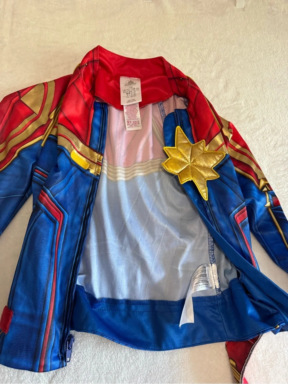 Disney Red and Blue Captain America costume Zip-Up Jacket with Gold Accent - Picture 11 of 13